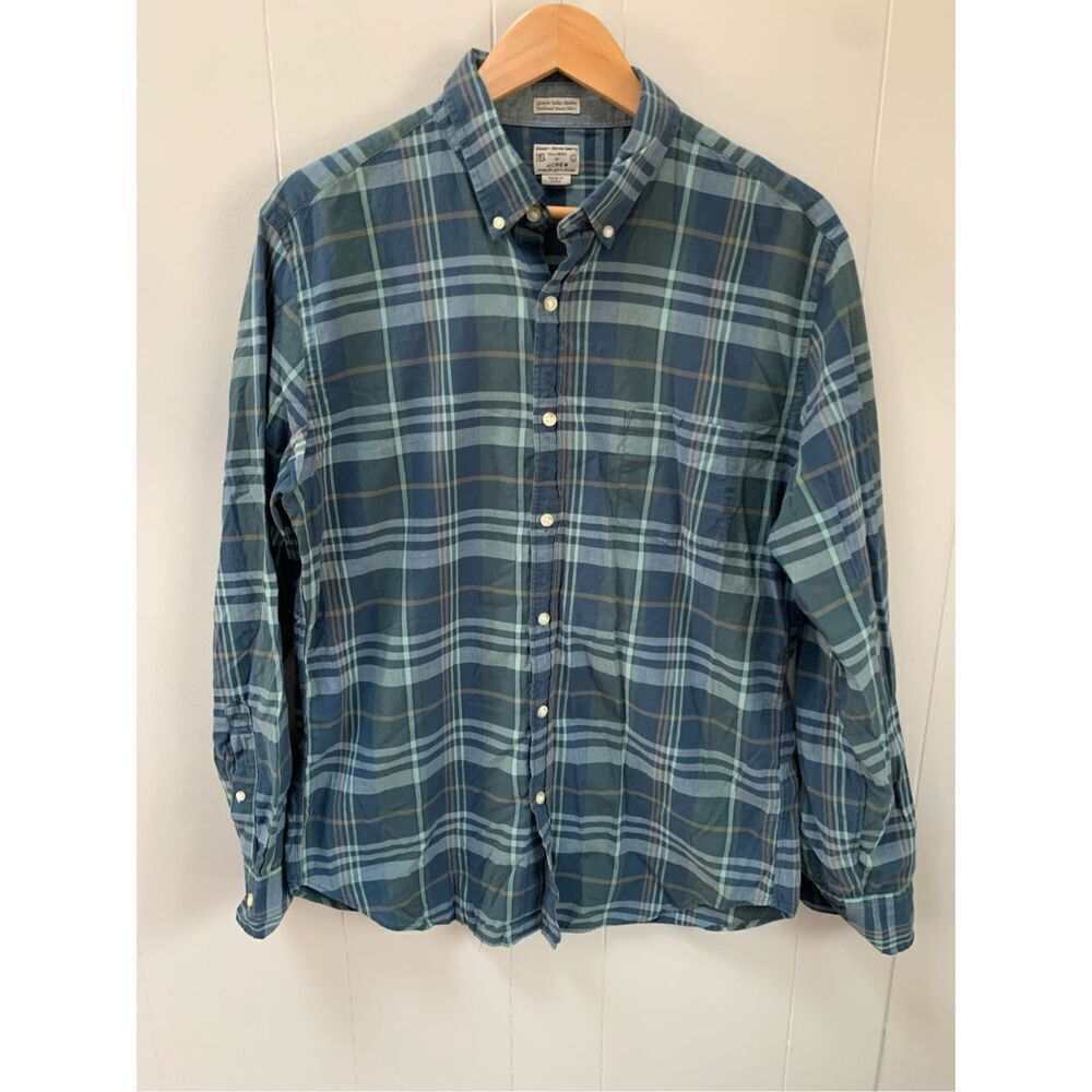 J. Crew Madras Mens Flannel Large